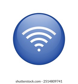 Wifi wireless network signal button icon for apps. Vector