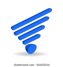 Wifi Wireless Network, Symbol with shadow blue color