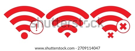 Wifi and wireless problem icon or no wifi icon set. wifi signal with a prohibition symbol. representing no internet connection. wireless problem icon or no wifi icon set 