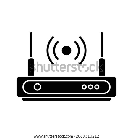 WI-FI wireless router, wireless data technology, isolated on white background