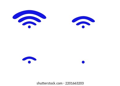 Wi-Fi- oder drahtloses Signal mit vier Varianten; stark bis schwach
