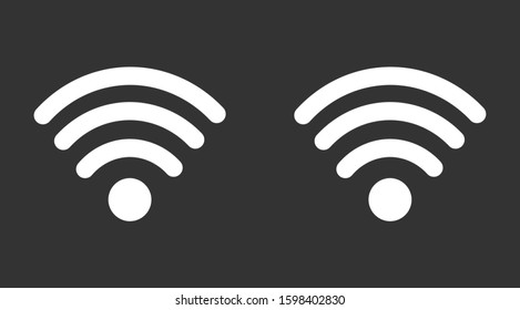WI-FI Wireless signal indicator high/full WI-FI icon signal rounded shape.  