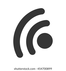 Wifi or wireless symbol in black and white colors isolated flat icon, vector illustration.