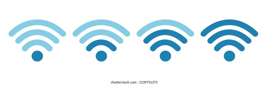 Wifi Wireless W lan Internet Signal Flat Icons For Apps Or Websites - Isolated On white