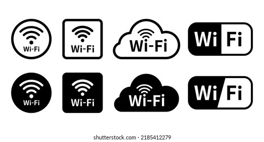 Wi-Fi-WLAN-Kommunikationsmarken-Aufkleber Vektorsymbol