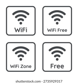wifi zone icon set, free wifi sign