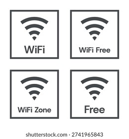 wifi zone icon set, free wifi sign