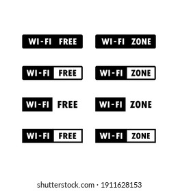 Conjunto de iconos de zona WiFi. Signo de Internet inalámbrico. EPS vectorial 10. Aislado sobre fondo blanco