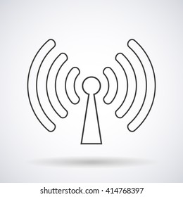 WIFI zone icon  silhouette with shadow isolated on a white background, vector illustration for web design