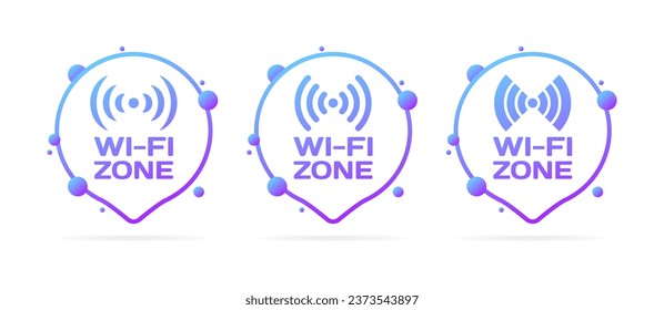 WI-FI zone icons. Flat, purple, WI-FI zone icons, WI-FI zone. Vector icons