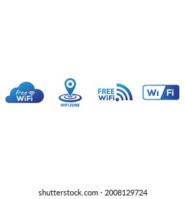 Wifi zone location logo. Vector illustration. On blank background. Editable and color changeable.