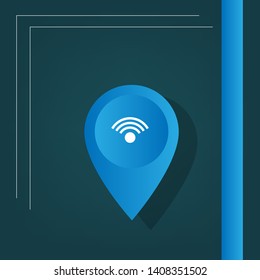 wifi zone and map pin. wifi zone logo concept. 