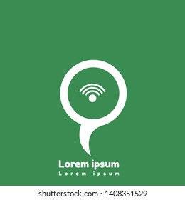 wifi zone and map pin. wifi zone logo concept. 