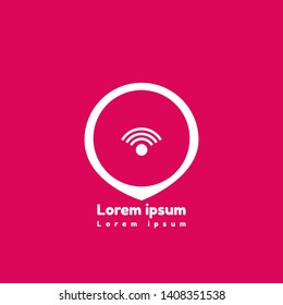 wifi zone and map pin. wifi zone logo concept. 