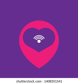 wifi zone and map pin. wifi zone logo concept. 