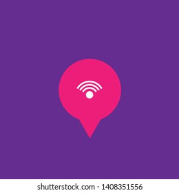 wifi zone and map pin. wifi zone logo concept. 