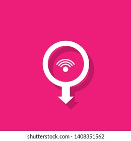 wifi zone and map pin. wifi zone logo concept. 
