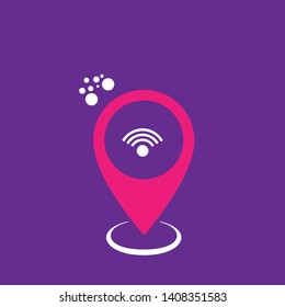 wifi zone and map pin. wifi zone logo concept. 