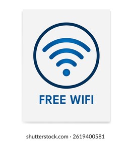 Wi-fi zone sign. Free wifi vertocal sticker icon. Wireless hotspot network sign. Vector graphic