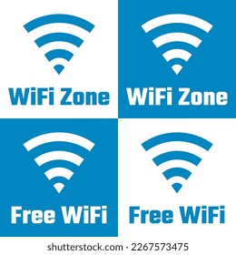 wifi zone signs set, free wifi icons