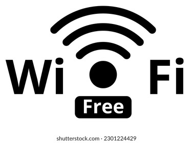 Wi-Fi zone simple vector symbol. A banner can announce free Wi-Fi in a public place. You can simply use the icon in your design.