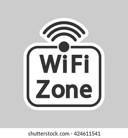 Wifi zone sticker, icon design, vector