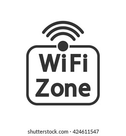 Wifi zone sticker, icon design, vector