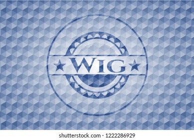 Wig blue hexagon emblem.