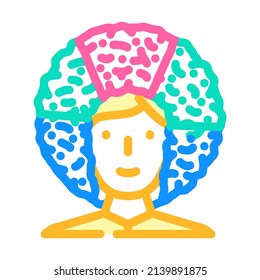vector de icono de color del ventilador de peluca. signo de ventilador de peluca. ilustración de símbolo aislado