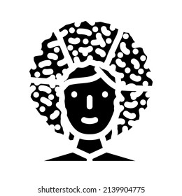 wig fan glyph icon vector. wig fan sign. isolated contour symbol black illustration