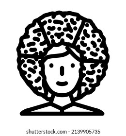 wig fan line icon vector. wig fan sign. isolated contour symbol black illustration