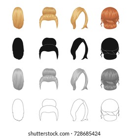 Wig, hairdresser, salon, and other web icon in cartoon style.Salon, beauty, model, icons in set collection.