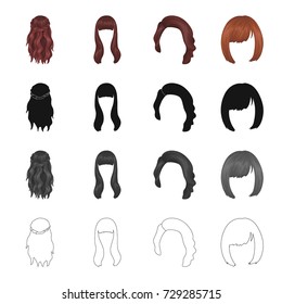 Wig, hairdresser, salon, and other web icon in cartoon style.Salon, beauty, model, icons in set collection.