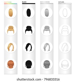 Wig, hairdresser, salon, and other web icon in cartoon style.Salon, beauty, model, icons in set collection.