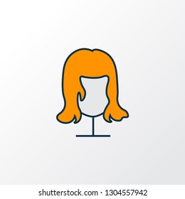 Wig icon colored line symbol. Premium quality isolated hairstyle element in trendy style.