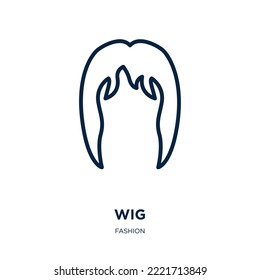 wig icon from fashion collection. Thin linear wig, judge, man outline icon isolated on white background. Line vector wig sign, symbol for web and mobile