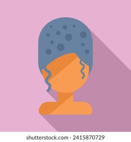 Icono de peluca vector plano. Chica de mierda. Moda de la cara del cabello