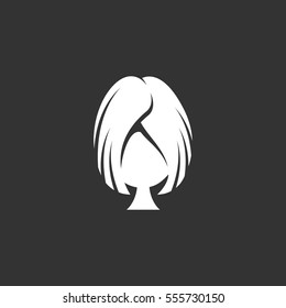 Wig icon isolated on black background. Wig vector logo. Flat design style. Modern vector pictogram for web graphics - stock vector