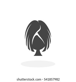 Wig icon isolated on white background. Wig vector logo. Flat design style. Modern vector pictogram for web graphics - stock vector