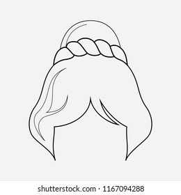 Wig icon line element. Vector illustration of wig icon line isolated on clean background for your web mobile app logo design.