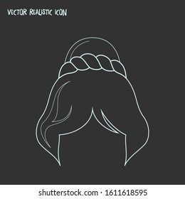 Wig icon line element. Vector illustration of wig icon line isolated on clean background for your web mobile app logo design.