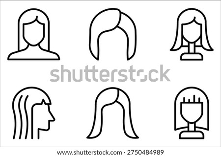 Wig icon set. wig vector icon for web design isolated on white background