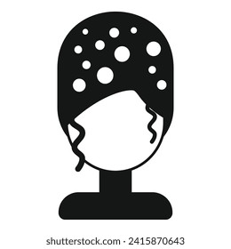 Icono de peluca vector simple. Chica de mierda. Moda de la cara del cabello