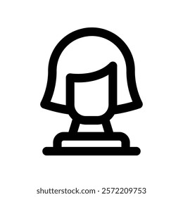 wig icon. vector line icon for your website, mobile, presentation, and logo design.