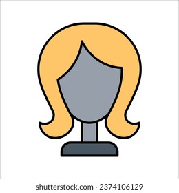 Wig linear icon concept. Wig line vector sign, vector illustration on white background