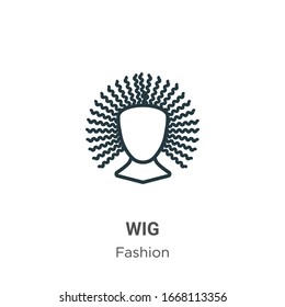 Wig outline vector icon. Thin line black wig icon, flat vector simple element illustration from editable fashion concept isolated stroke on white background