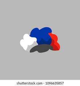 Wig, Russia flag color, Number One Fan, Sport Concept Supporting Sign, Isolated on Grey Background, Wig Drawn Vector Illustration.