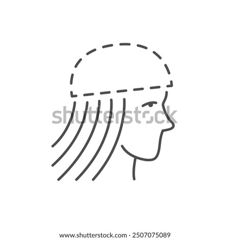 Wig scheme line outline icon