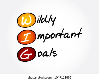 WIG - Wildly Important Goals acronym, business concept background