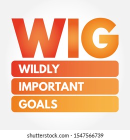 WIG - Wildly Important Goals acronym, business concept background